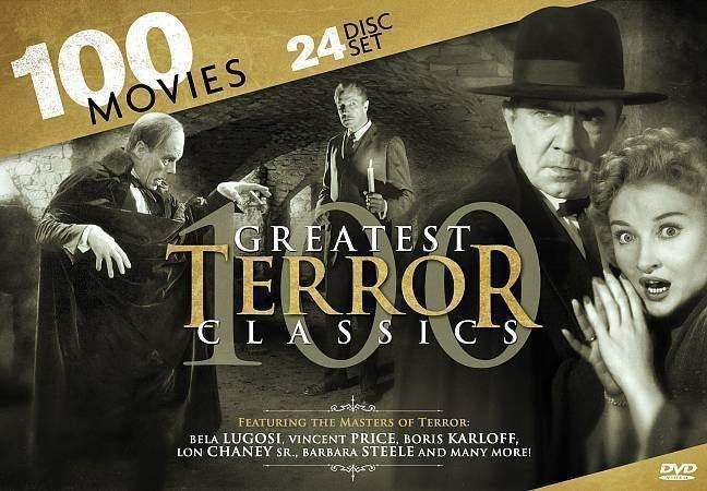 100 Greatest Terror Classics DVD Boxset (Sealed), CD & DVD, DVD | Classiques, Neuf, dans son emballage, Thrillers et Policier