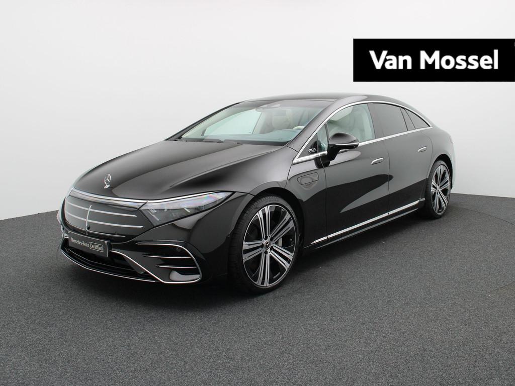 Mercedes-Benz EQS 350 Exclusive Line + LEDER + PANO DAK + HY, Auto's, Mercedes-Benz, Achterwielaandrijving, Zwart, EQS, Stadsauto