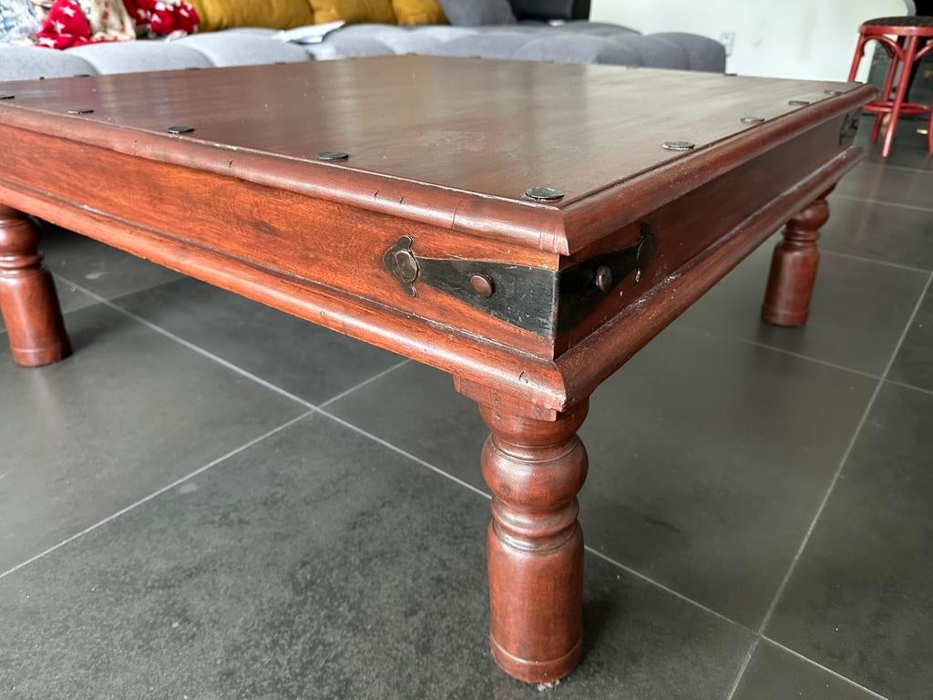 Table de salon Indonesien bois valeur neuf 800eur a l’epoque, Maison & Meubles, 100 à 150 cm, Moins de 50 cm, 100 à 150 cm, Enlèvement