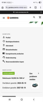 Gardena Sileno life 1000 plus veel extra's, Bestuurbaar via app, Ophalen of Verzenden, Zo goed als nieuw, 20 tot 25 cm