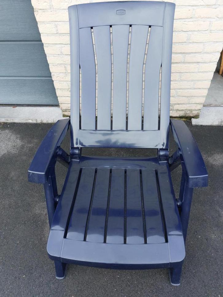 Jardin stoel Blauw 3 Standen Mooie staat Inklapba, Tuin en Terras, Tuinstoelen, Zo goed als nieuw, Inklapbaar, Ophalen