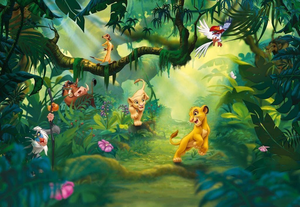 Lion King Disney Behang Jungle - 368x254 - Gratis Verzending, Enlèvement ou Envoi, Neuf, Décoration murale