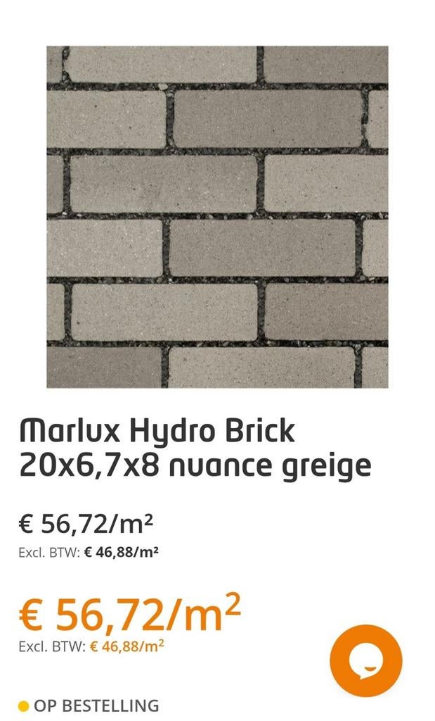 13m2 Overschot waterdoorlatende klinkers 1000stuks., Doe-het-zelf en Bouw, Metselstenen, Ophalen, Nieuw, Beton