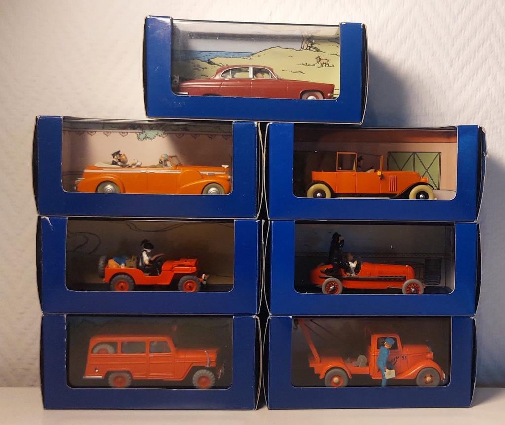 7 voitures TINTIN Atlas rouges 1/43, Hobby & Loisirs créatifs, Voitures miniatures | 1:43, Enlèvement ou Envoi, Comme neuf, Voiture