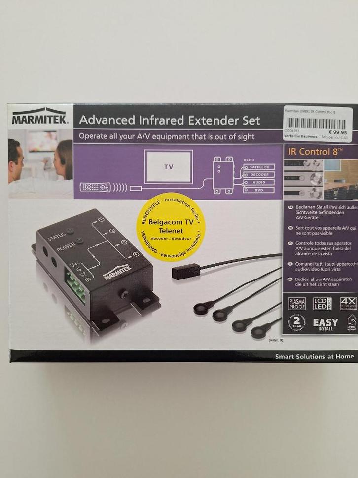 Récepteur infrarouge Marmitek - IR Control 8 (2 pièces), TV, Hi-fi & Vidéo, Accessoires de télévision, Comme neuf, Enlèvement