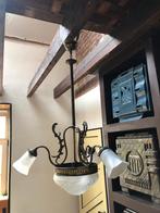 Lustre en laiton, Enlèvement ou Envoi, Comme neuf, Verre