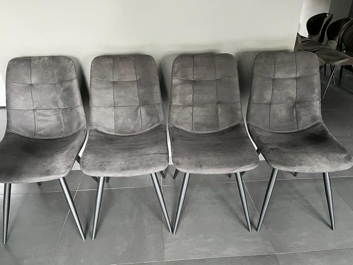 Maxfurn 4 stoelen, Maison & Meubles, Chaises, Comme neuf, Tissus, Noir, Enlèvement