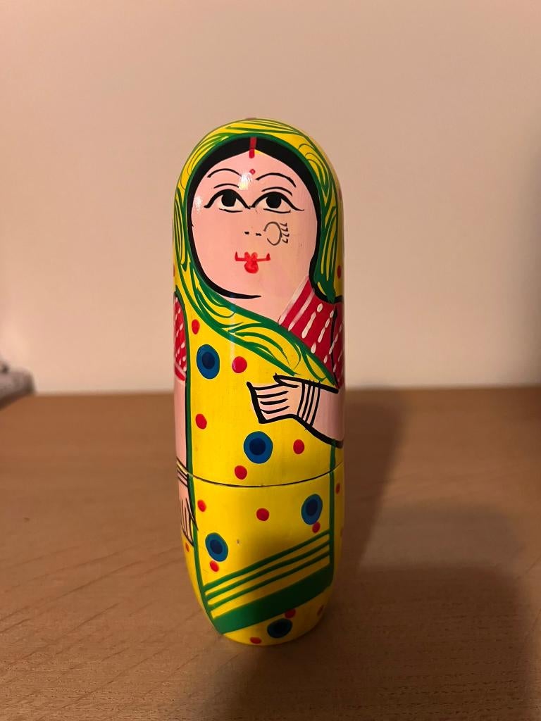 Matriochka russe, thème indien, 5 pièces, Antiquités & Art, Enlèvement ou Envoi