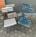 4 oude plooistoelen, Tuin en Terras, Ophalen, Gebruikt, Metaal