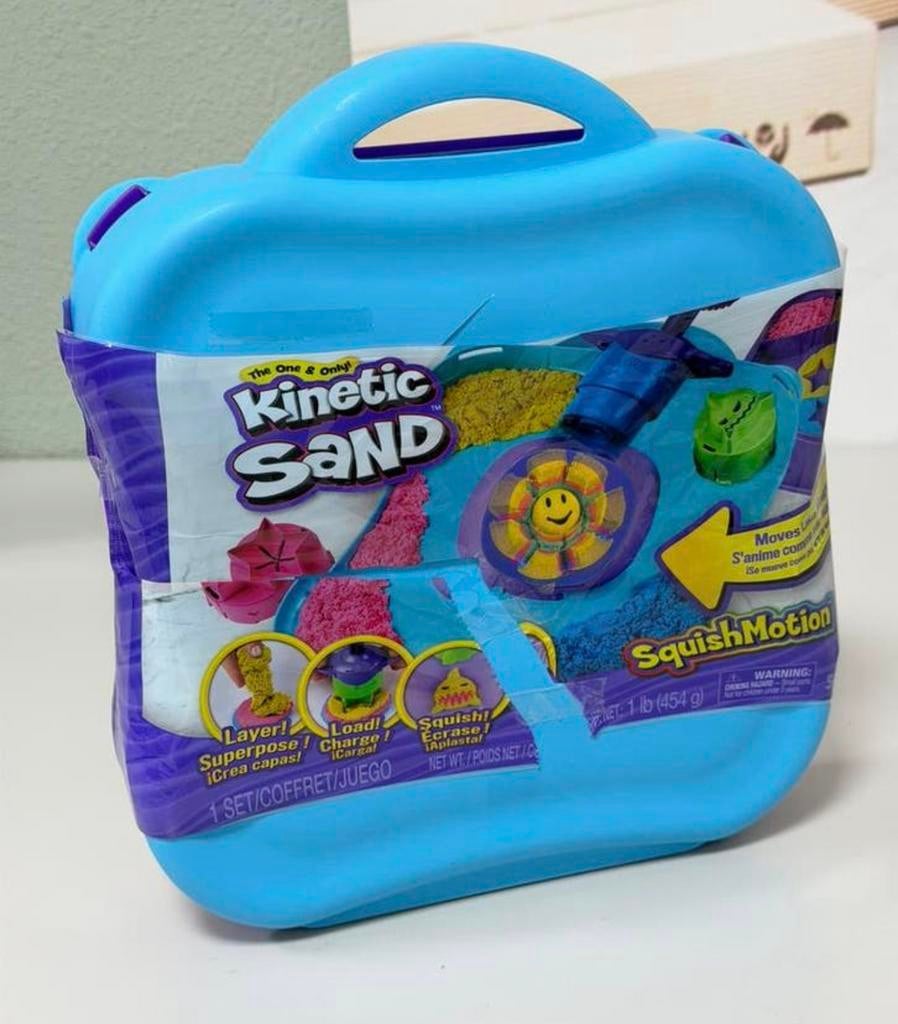 Kinetic Sand Squish Motion Speelset 453g zand stempel koffer, Ophalen of Verzenden, Nieuw, Jongen of Meisje
