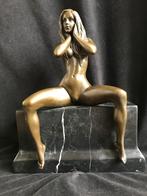 Bronzen naakte dame, Claude/stempel pikant zuiver brons, Ophalen of Verzenden