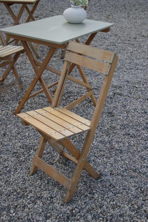 Klapstoelen hout beuken vintage stijl | bruiloft | tuinfeest, Huis en Inrichting, Stoelen, Gebruikt, Vijf, Zes of meer stoelen