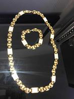 Set ensemble 18k plaqué or, Handtassen en Accessoires, Kettingen, Ophalen of Verzenden, Nieuw, Goud, Goud