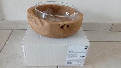 fruitschaal houten glazen NIEUW in doos Leonardo Moederdag, Huis en Inrichting, Woonaccessoires | Schalen en Manden, Nieuw, Schaal