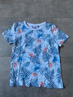 Blauw T-shirt met bladeren maat 134, Chemise ou À manches longues, Urban Wave, Utilisé, Garçon