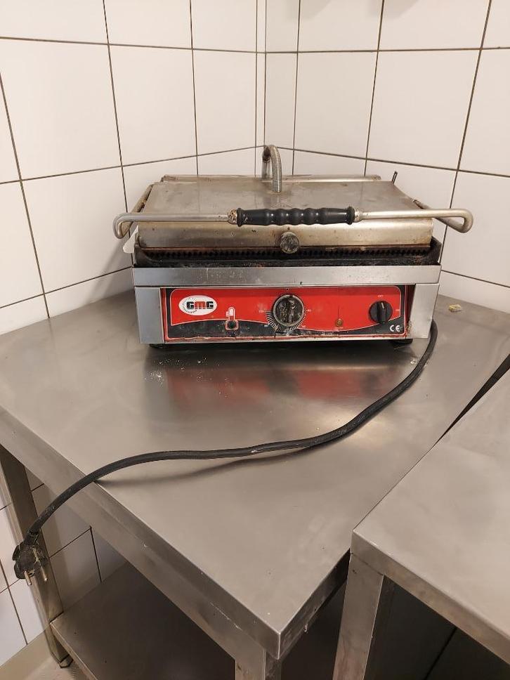 Dubbelzijdige Panini-grill met groeven - GMG, Elektronische apparatuur, Contactgrills, Gebruikt, Ophalen