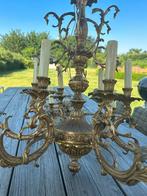 Vintage prachtige bronzen lamp en bijhorende wandlampjes, Antiek en Kunst, Ophalen