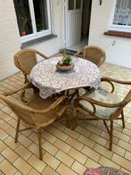 Ronde tafel met 4 stoelen, Tuin en Terras, Tuinsets en Loungesets, Ophalen, Gebruikt