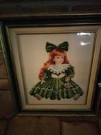 Kader met geborduurde pop, Ophalen, Overige materialen, Minder dan 50 cm, 50 tot 75 cm
