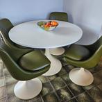 Vintage tafel en 4 stoelen, Ophalen, Gebruikt