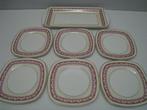 Schaal + 6 dessertborden, Portland Pottery, Made in England, Antiek en Kunst, Antiek | Servies compleet, Ophalen of Verzenden