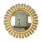 XL Goudkleurige Zonnespiegel Sunburst Heksenoog Hars 60cm, Antiek en Kunst, Ophalen of Verzenden, Rond, 50 tot 100 cm, Minder dan 100 cm