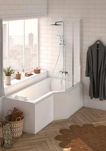 Baignoire + pare-bain + tablier Allibert, Enlèvement, Comme neuf