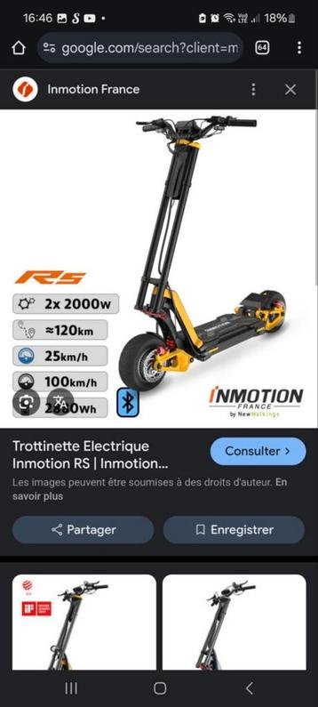 Inmotion rs  trottinette électrique  beschikbaar voor biedingen