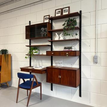 - Vintage wandmeubel, hout, messing, metaal -, Huis en Inrichting, Ophalen of Verzenden, Metaal