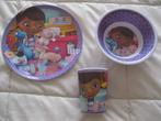 Ensemble assiette - bol et gobelet Docteur la Peluche, Enlèvement ou Envoi, Comme neuf, Autres types