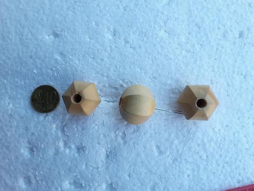 Houten kralen 25 mm 6 zijden gelakt natuurlijk hout, Hobby en Vrije tijd, Kralen en Sieraden maken, Nieuw, Kraal, Ophalen of Verzenden