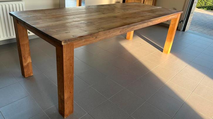 Teak tafel 240x99x79, Huis en Inrichting, Tafels | Eettafels, Zo goed als nieuw, Ophalen