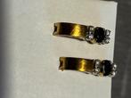 Boucles d'oreilles en or avec brillants et saphirs 300 Euros, Ophalen of Verzenden, Zo goed als nieuw, Met edelsteen, Knopjes of Stekers