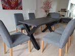 Table et 6 chaises, Maison & Meubles, Chaises, Gris, Comme neuf, Enlèvement, Cinq, Six Chaises ou plus