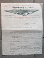 1958 Geïllustreerde factuur stasegem Kortrijk, Antiek en Kunst, Ophalen of Verzenden