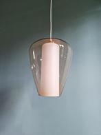 Scandinavische lichtroze glazen hanglamp, jaren 60, Antiek en Kunst, Ophalen of Verzenden