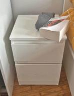 Paar witte nachtkastjes met 2 laden 75€/paar, Huis en Inrichting, Ophalen, Zo goed als nieuw