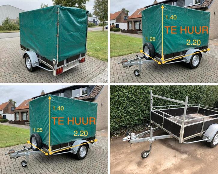 TE HUUR: Aanhangwagen Remork Remorque, Auto diversen, Aanhangers en Bagagewagens, Zo goed als nieuw, Ophalen