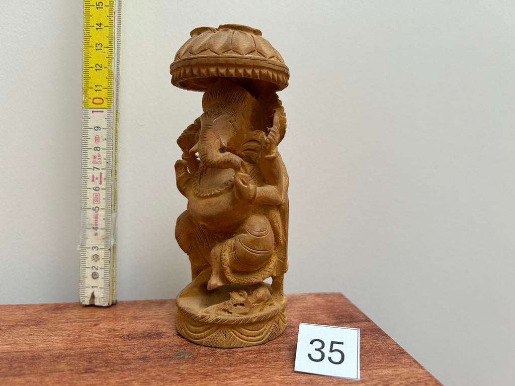 Ganesh - statue en bois - 35, Antiquités & Art, Art | Art non-occidental, Enlèvement ou Envoi