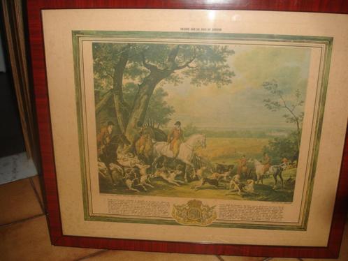 Kader met Chasse dans le bois de Meupon, Antiek en Kunst, Kunst | Schilderijen | Klassiek, Ophalen