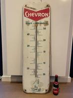 Oud reclamebord / thermometer Chevron, Verzamelen, Ophalen, Gebruikt, Reclamebord