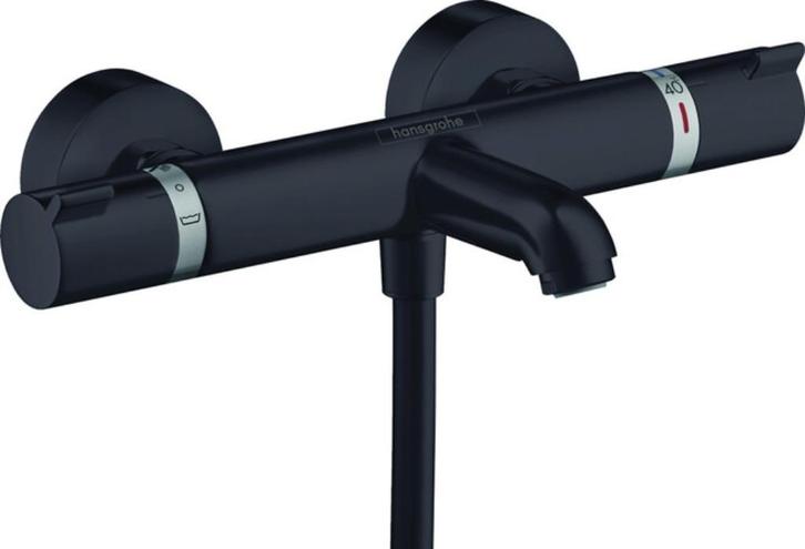 Nieuw - Mat zwart - Hansgrohe thermostatisch bad/douchekraan, Doe-het-zelf en Bouw, Sanitair, Nieuw, Kraan, Chroom, Ophalen of Verzenden
