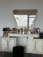 Make - up tafel wit/goud, Huis en Inrichting, Tafels | Kaptafels, Nieuw, 150 tot 200 cm, Ophalen of Verzenden, Hout