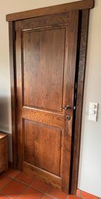 1 massief eiken binnendeur (reeds gedemonteerd), Doe-het-zelf en Bouw, Deuren en Vliegenramen, Ophalen, Gebruikt, 80 tot 100 cm