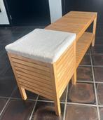 Houten bankje en wasmand, Ophalen, Minder dan 50 cm, Overige typen, Zo goed als nieuw