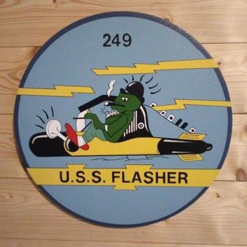 Militaria - Panneau sous marin US WW2 : USS FLASHER