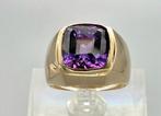 Gouden Vintage ring edelsteen amethist. (Pinkring).2025/682, Verzenden, Goud, Ring, Met edelsteen