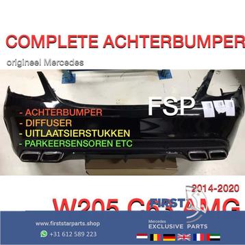 W205 C63 AMG Achterbumper zwart wit grijs compleet Mercedes  beschikbaar voor biedingen