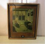 Belle impression ancienne 'Femme lisant' - cadre antique - 5, Enlèvement ou Envoi, Comme neuf, Imprimé