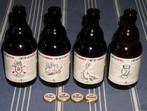Vier lege glazen Duvelflesjes (330 ml) Brouwerij Moortgat, Ophalen of Verzenden, Gebruikt, Flesje(s), Duvel